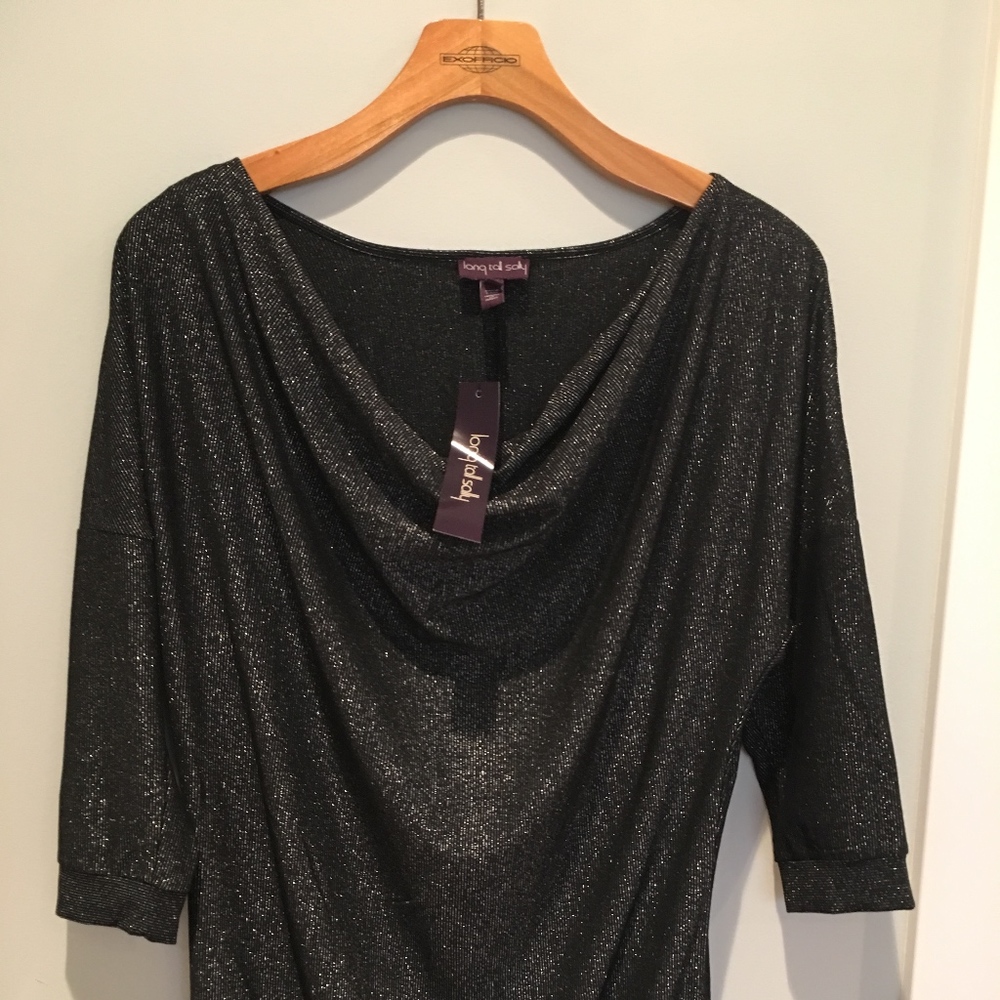 NWT Long Tall Sally Sparkly Cowl Top sz XS
